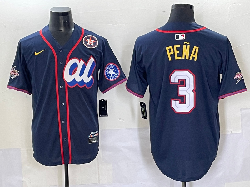 Men 2025 Houston Astros #3 Pena Drak Blue All star Nike MLB Jersey style 5